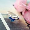 Green Enamel Leaf Ring Adjustable Oil Drop Open Ring Women's Ring for Ladies Personality Daily Holiday Party Jewelry Accessories