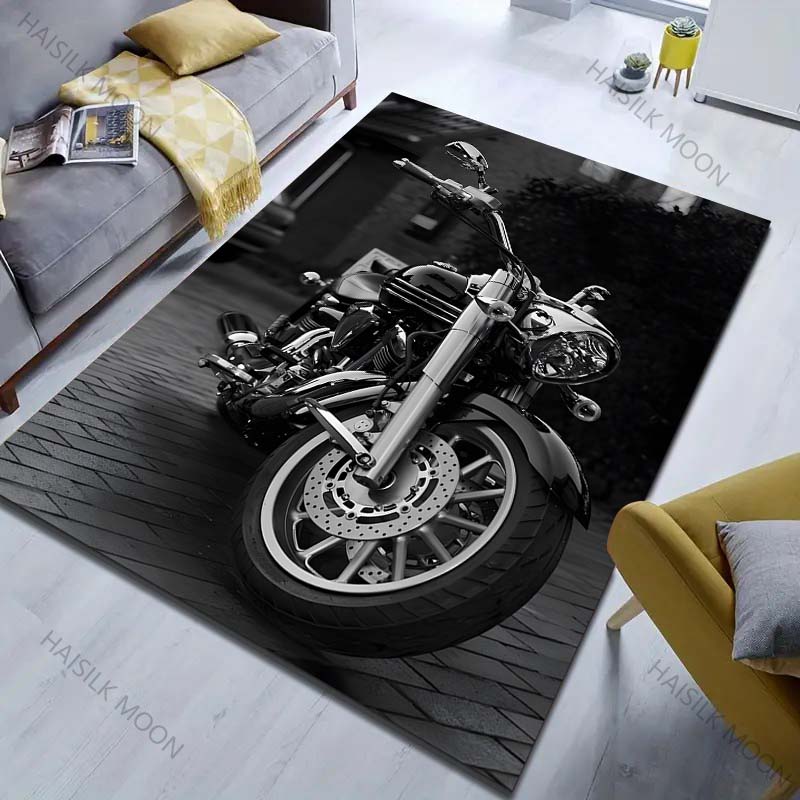 

Multiple sizes Modern Motorcycle Pattern Carpet for Living Room Bedroom Sofa Home Decor Non-slip Floor Mat Luxury Gift 40cm x 60cm