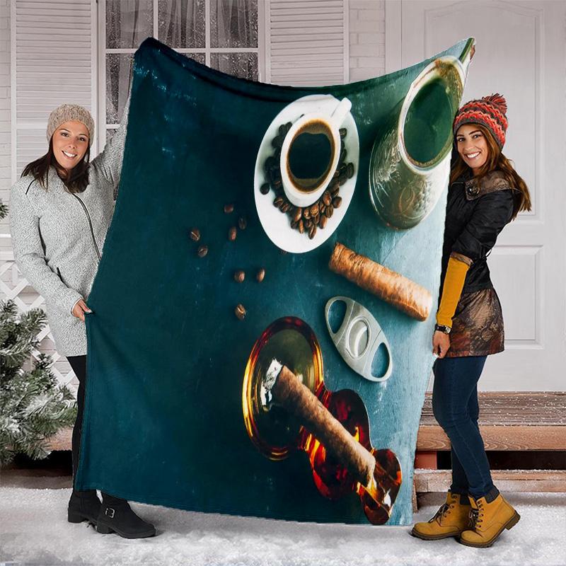 Coffee Bean Cigar Blanket Soft Comfortable All Seasons Perfect Sofa Office Naps Trips Birthday Gift Christmas Present