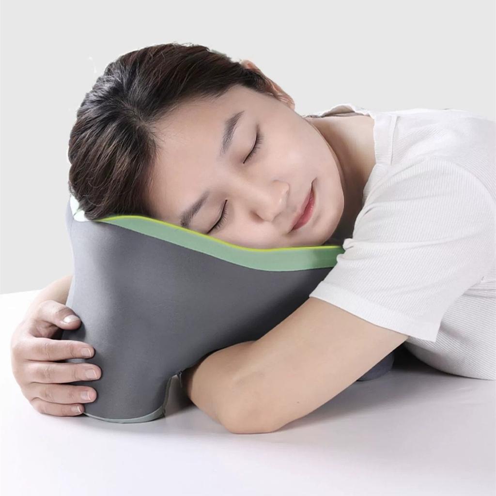 2-in-1 Travel Pillow Face Down with Cooling Gel Memory Foam Face Pillow for Relax Arms Sleeping on the table during lunch break
