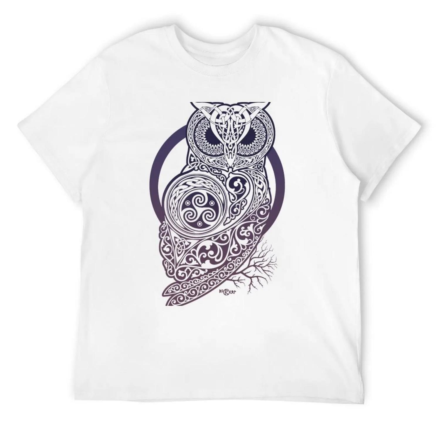 

CELTIC OWL T-Shirt Louboutins kawaii clothes mens t shirts top quality XXXXXL білий