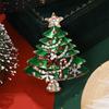 Christmas Rhinestone Tree Brooches for Women Unisex Enamel Botanical Pins Event Party Backpack Decoration Clothes Accessories