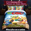 Custom Name 3pcs Duvet Cover Set, Space Adventure Astronauts Aliens Digital Print Bedding Set, Cozy Bedclothes For Bedroom