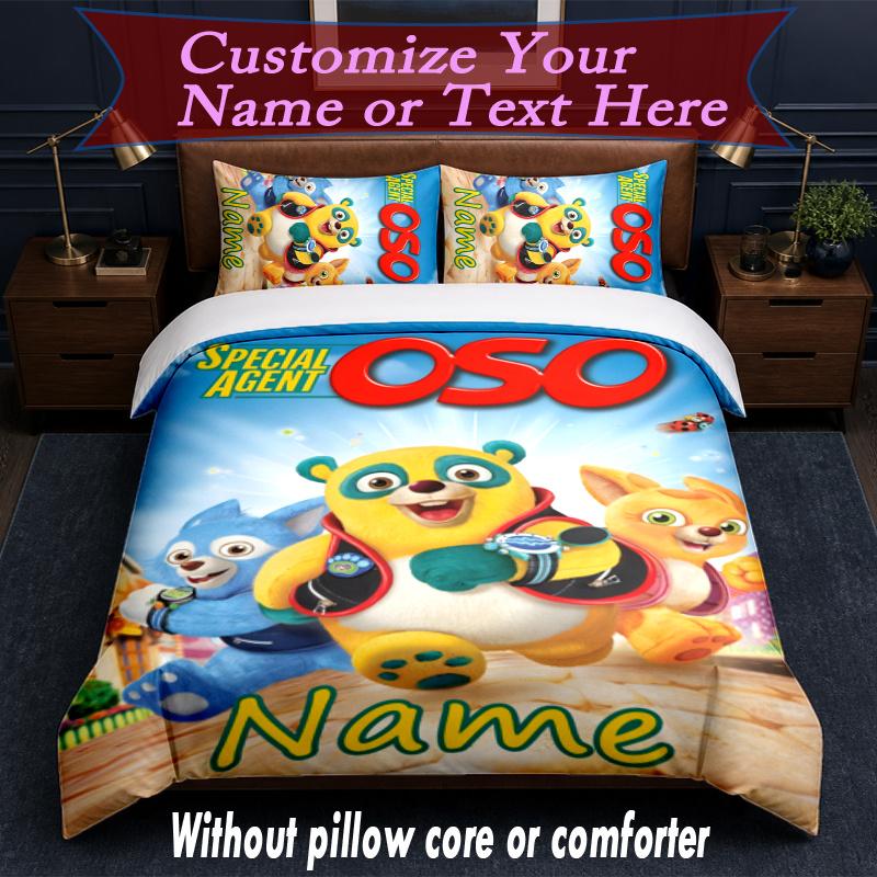 Custom Name 3pcs Duvet Cover Set, Space Adventure Astronauts Aliens Digital Print Bedding Set, Cozy Bedclothes For Bedroom