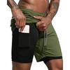 Sportshorts Mannen Sportkleding Dubbellaags Hardloopshorts Strandbroek Zomer Sportschool Fitness Training Jogging Korte Broeken