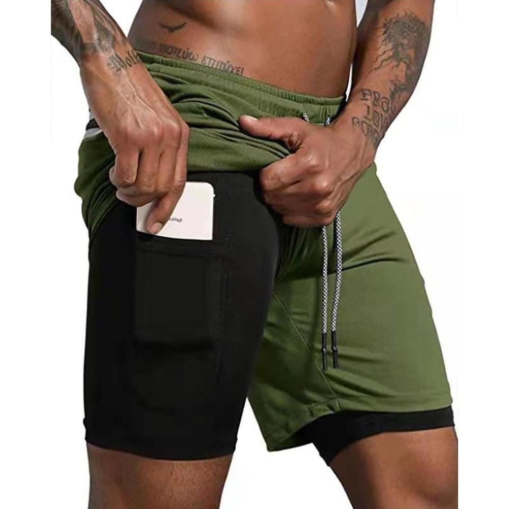 Sportshorts Mannen Sportkleding Dubbellaags Hardloopshorts Strandbroek Zomer Sportschool Fitness Training Jogging Korte Broeken