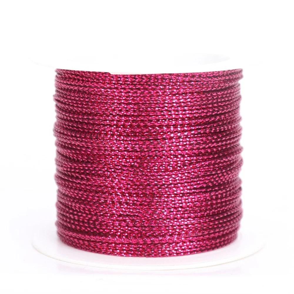 Meters Gold Silver Red Tag Line Bracelet Making Tying Rope Metallic Cord Packaging Thread Christmas Strap Ribbon Tinsel String