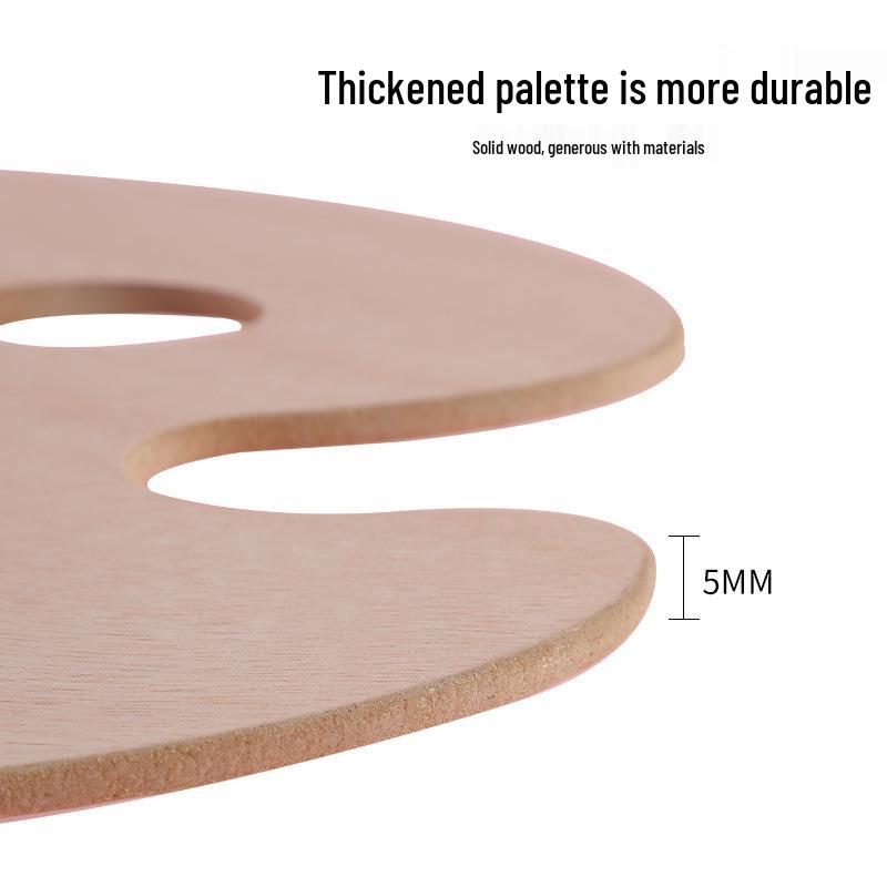 Large Oval Wooden Paint Mixing Palette for Oil and Gouache