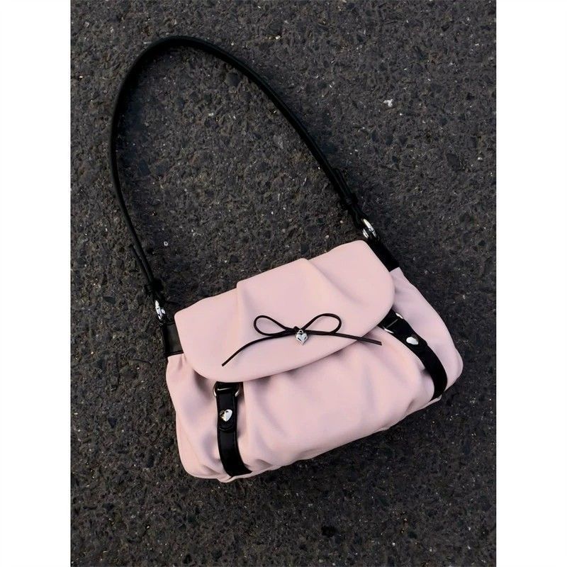 

Нишевый дизайн розовая сумка-облако новая милая сумка под мышкой модная универсальная сумка на плечо с бантом розовый