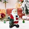 Santa Claus Figurine Christmas Tabletop Resin Santa Sculpture with Gift Bag for Mantle Bookshelf Home Decor