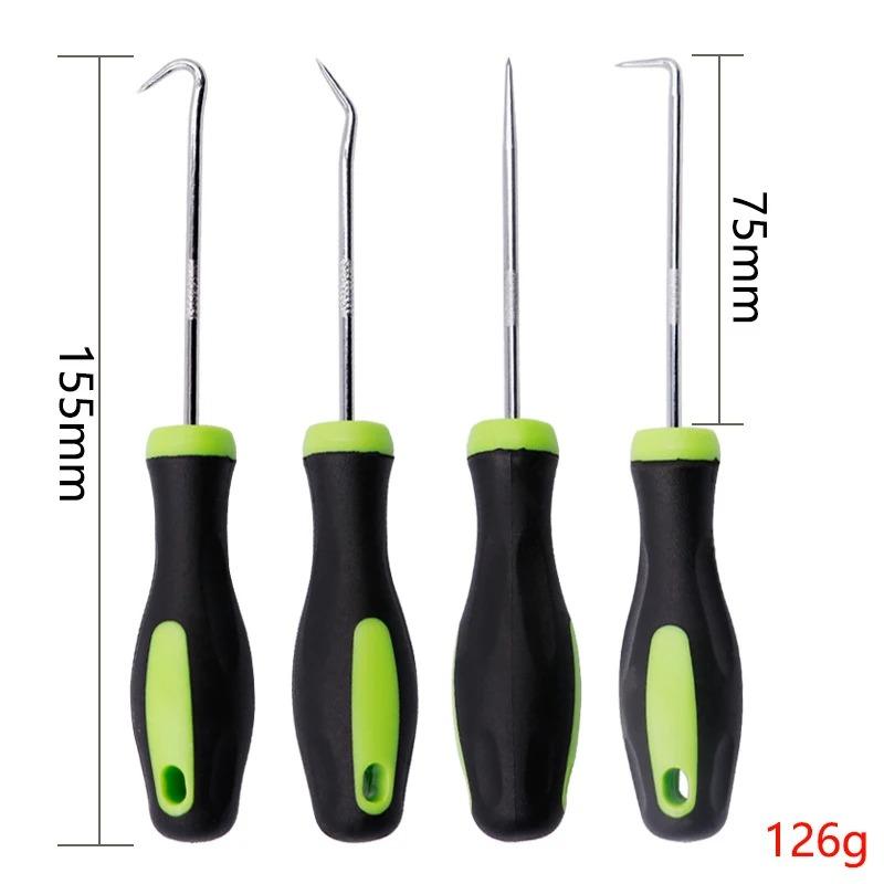 4pcs/set Heat-resistant Antislip Hook Pick Set Car Oil Seal Screwdriver Gasket Puller Oil Seal Removal Hook Tool Car Repair Tool