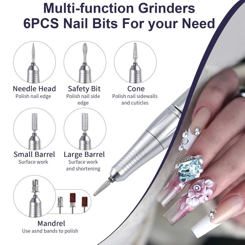 New Professional Nail Removal V6 Polishing Machine 45000 RPM Power Storage Portable Electric Nail Polisher
