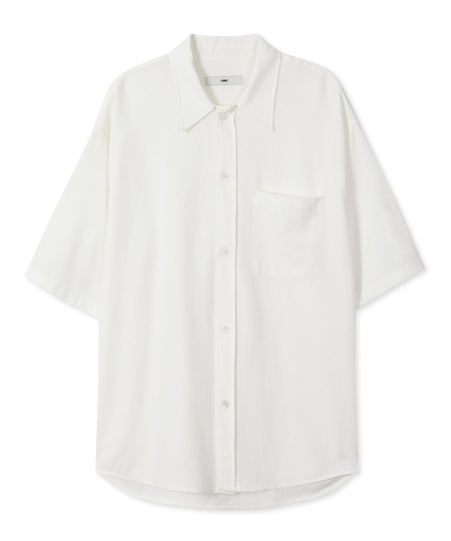 Mmic Lint Half Shirt Recycle Cotton Nep_Ivory S