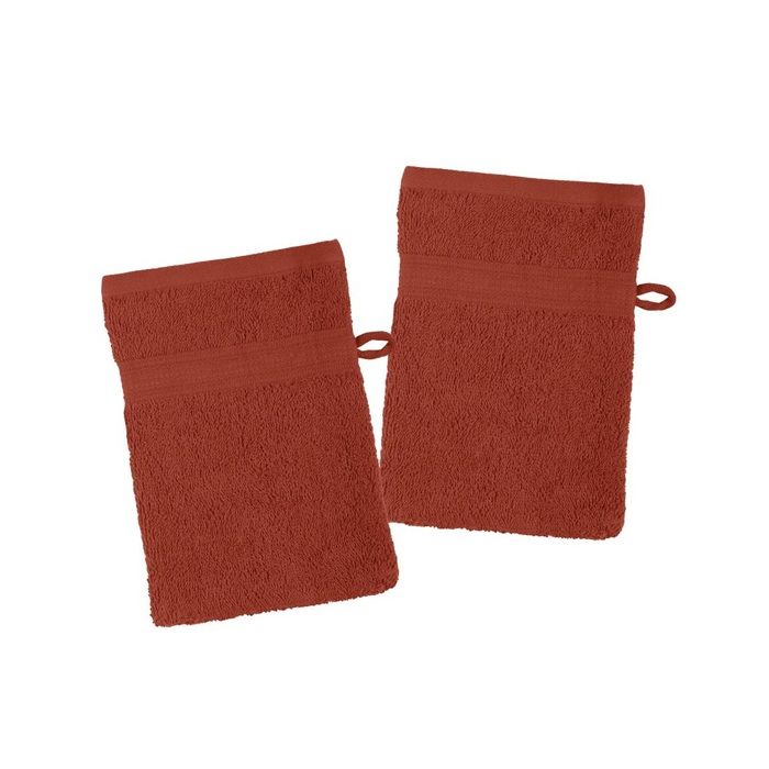 Gants de toilette - Laguna - Lot de 2 - 15 x 21 cm - Coton GOTS terracotta