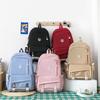 New Casual Middle School School Bag Trendy Brand Large Capacity Solid Color Backpack Four Piece Set High Value Backpack Men