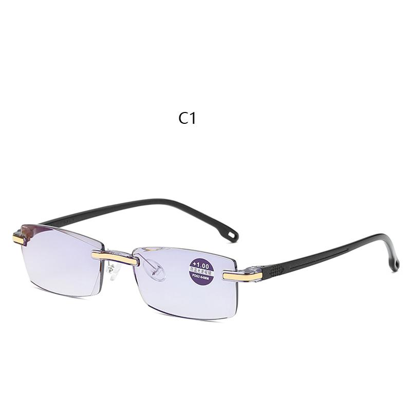 

Безободковые очки для чтения для мужчин и женщин, линзы из смолы, ретро квадратные, ультралегкие, с защитой от синего света, для пресбиопии, оптические очки 3.5