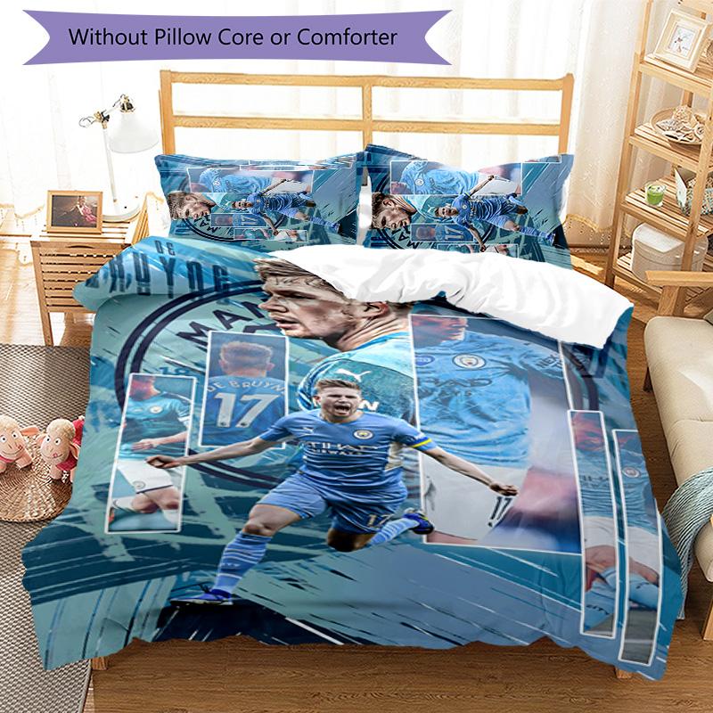 Kevin De Bruyne 3pcs Bedding Set Duvet Cover Closure Includes 1 Duvet Cover & 2 Pillowcases for All Seasons Bedroom Home Dorm Decor