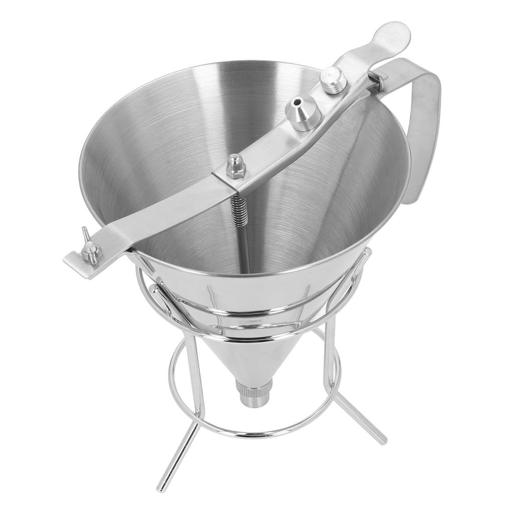 Confectionery Funnel with Stand Stainless Steel Baking Funnel Cake Decorating Tool for Home