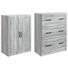 2 Piece Cabinet Set Grey Sonoma 66 x 34.5 x 87 cm Particleboard