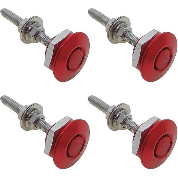 4Pcs Quick Latch Hood P, Universal Aluminum Quick Release Lock Latch Bumper, License Plate Lock Clip For Bumper Hood Or DIY 1.25 Inch(Black)