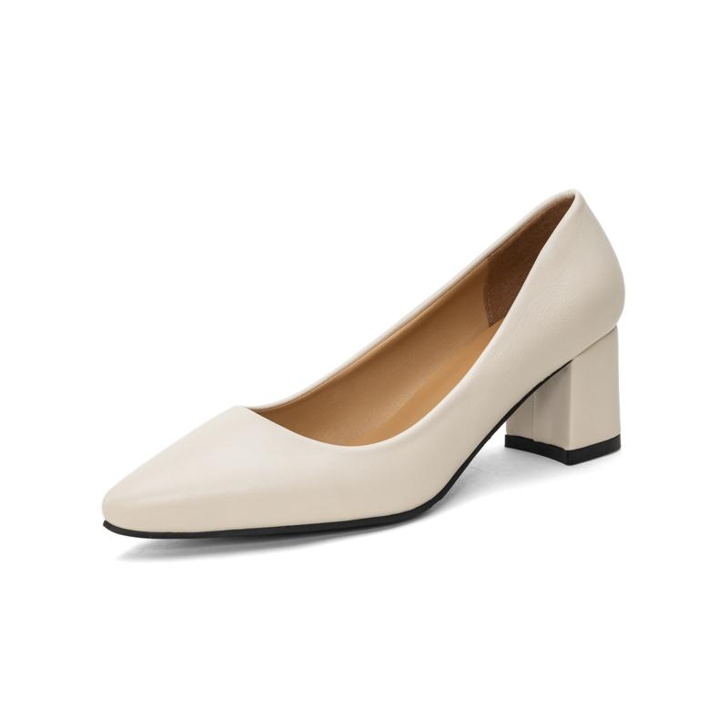 Pointed Toe High Heels Pumps Women New Korean Style Pointed Shallow Mouth Thick Heel Shoes Sapatos De Mujer