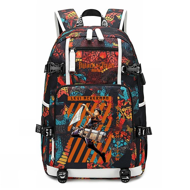 Attack On Titan Print School Backpack Large Capacity Casual Daypack for Boys Girls