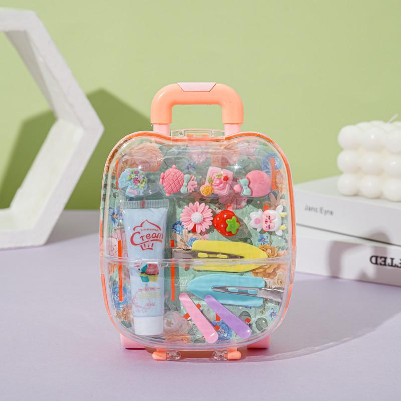 Girl Princess Trolley Case Diy Hairpin Jewelry Box Simulation Hairpin Treasure Box Play House Toy Gift