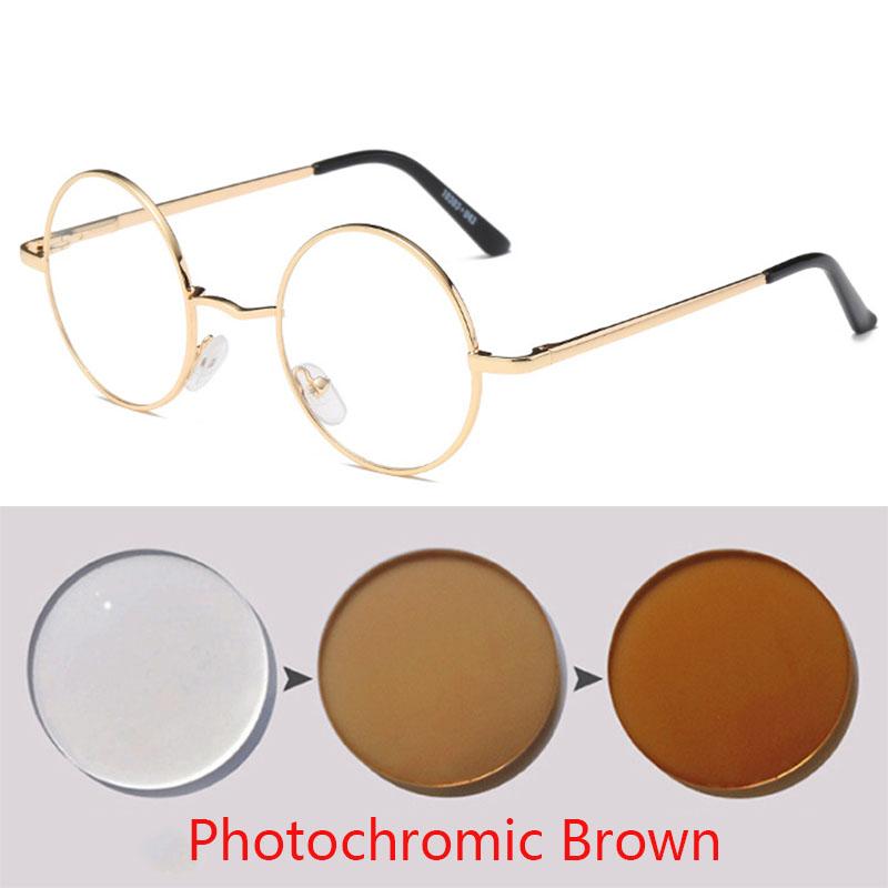 Classic Round Small Metal Frame Glasses Prescription 0 -0.5 -1.0 -2.0 To -6.0