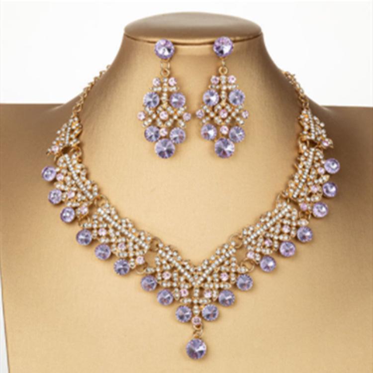 2025 Bridal Rhinestone Necklace & Earring Set: Elegant European-American Wedding Accessories