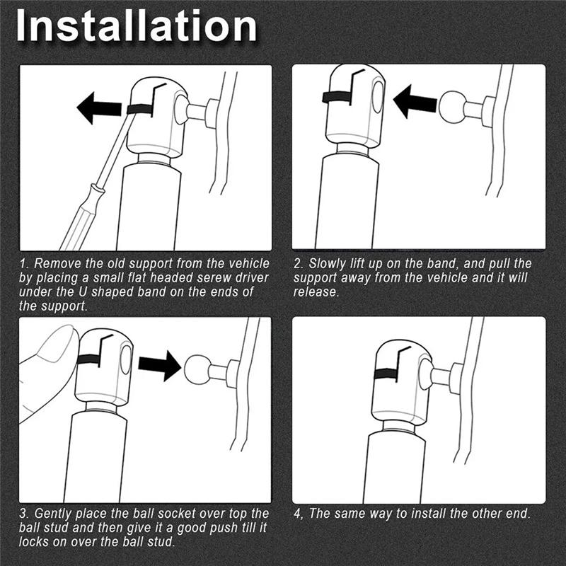 2Pcs Trunk Gas Spring Support Rear Tailgate Gas Strut Lift Support For RENAULT Grand Scenic IV (R9)Extend 2016- Parts чёрный