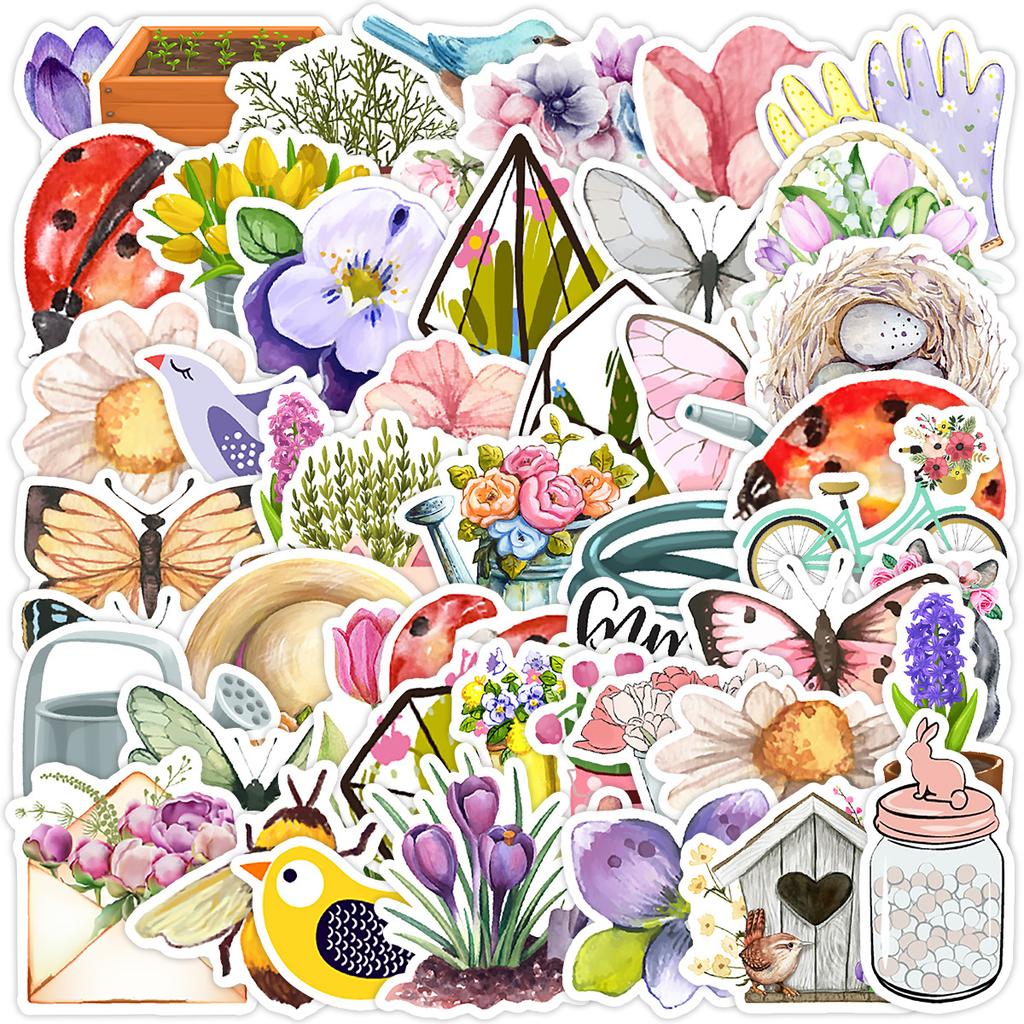 50 Spring Series Graffiti Stickers Creative Water Cup Computer Suitcase Waterproof DIY Decorative Stickers