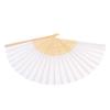 Folding Hand Fan 21cm Blank Silk Fabric Bamboo Folded Hand Fan for Wedding Daily Use