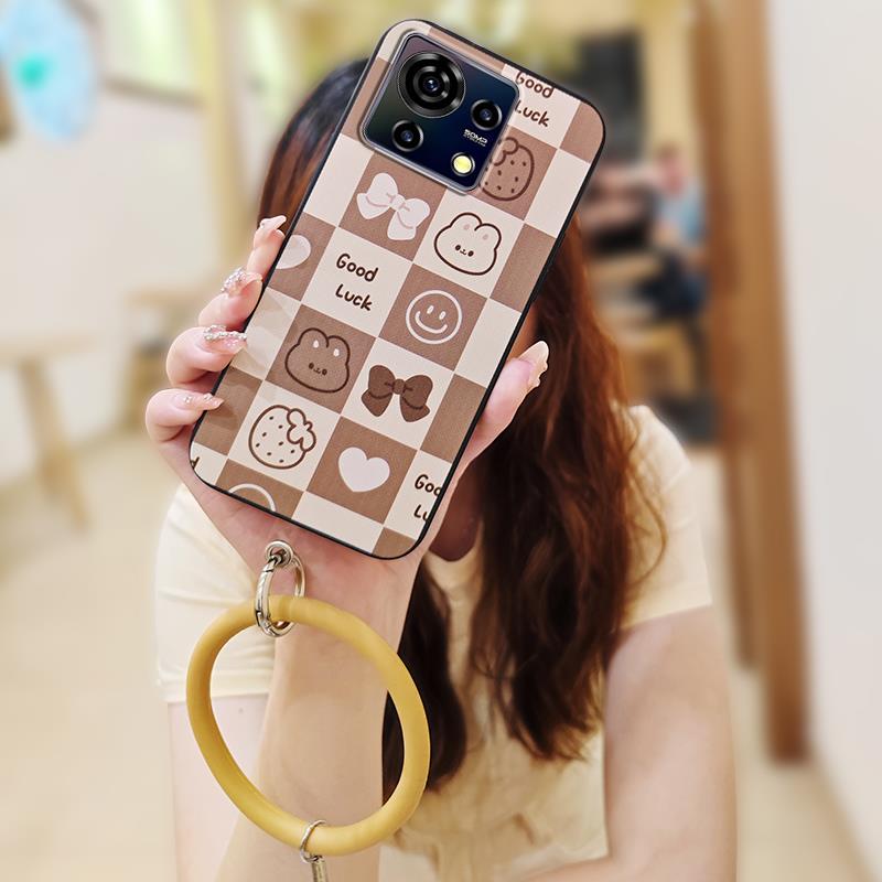 

Funny Solid Color Phone Case For ZTE Blade V50 Vita Protective Back Cover Bracelet Waterproof Youth Soft Case Ring Cute ZTE Blade V50 Vita