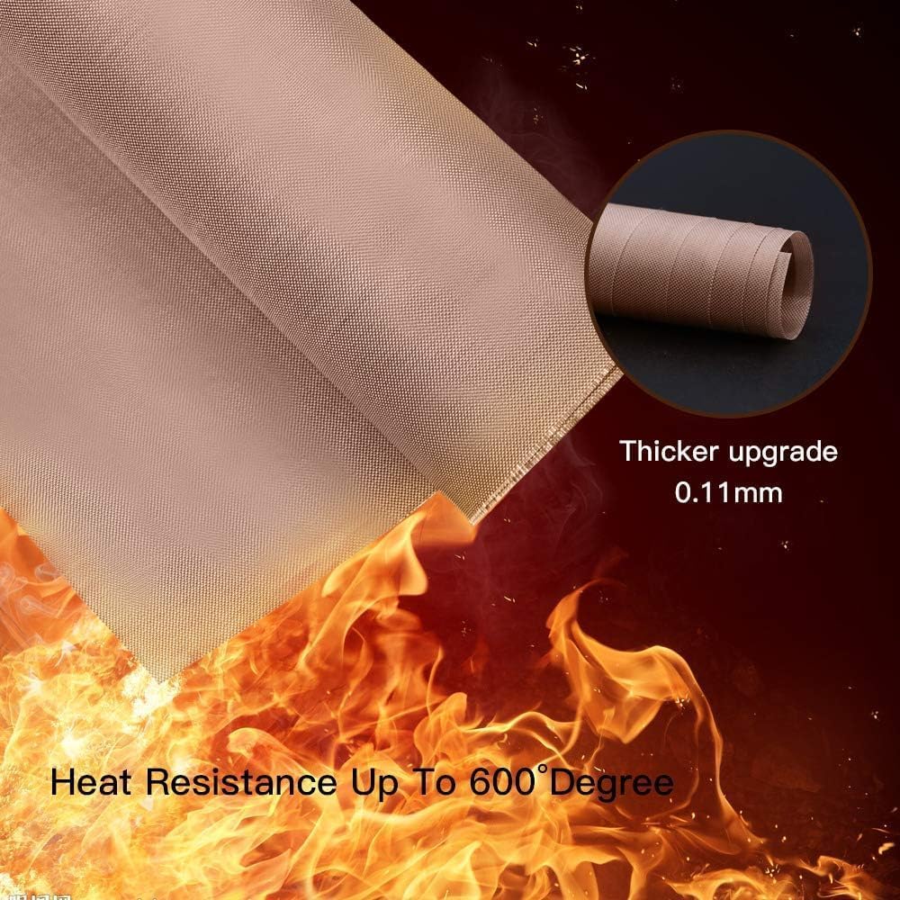 YRYM HT Heat Press Transfer Heat Transfer Reusable Craft PTFE Teflon Non-Stick Sheets, 16x20" Paper, Heat-Resistant Mats, Sheets, Large, 3-Pack