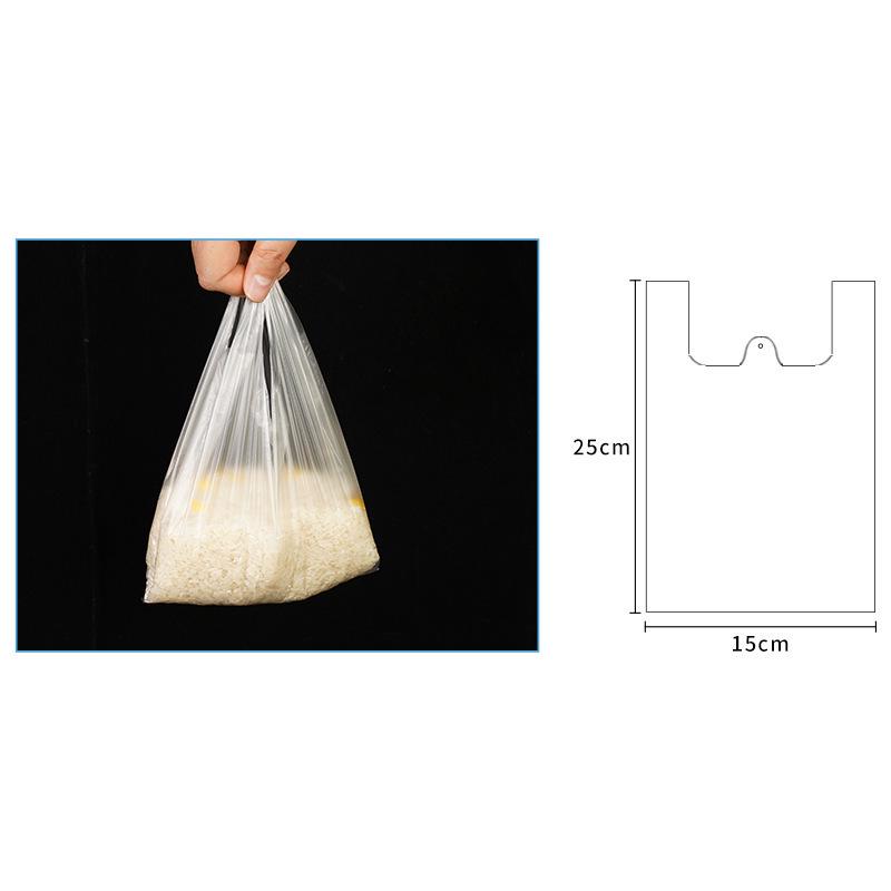 Large White Transparent Plastic Tote Bags (40x60) – Thickened Vest-Style for Food