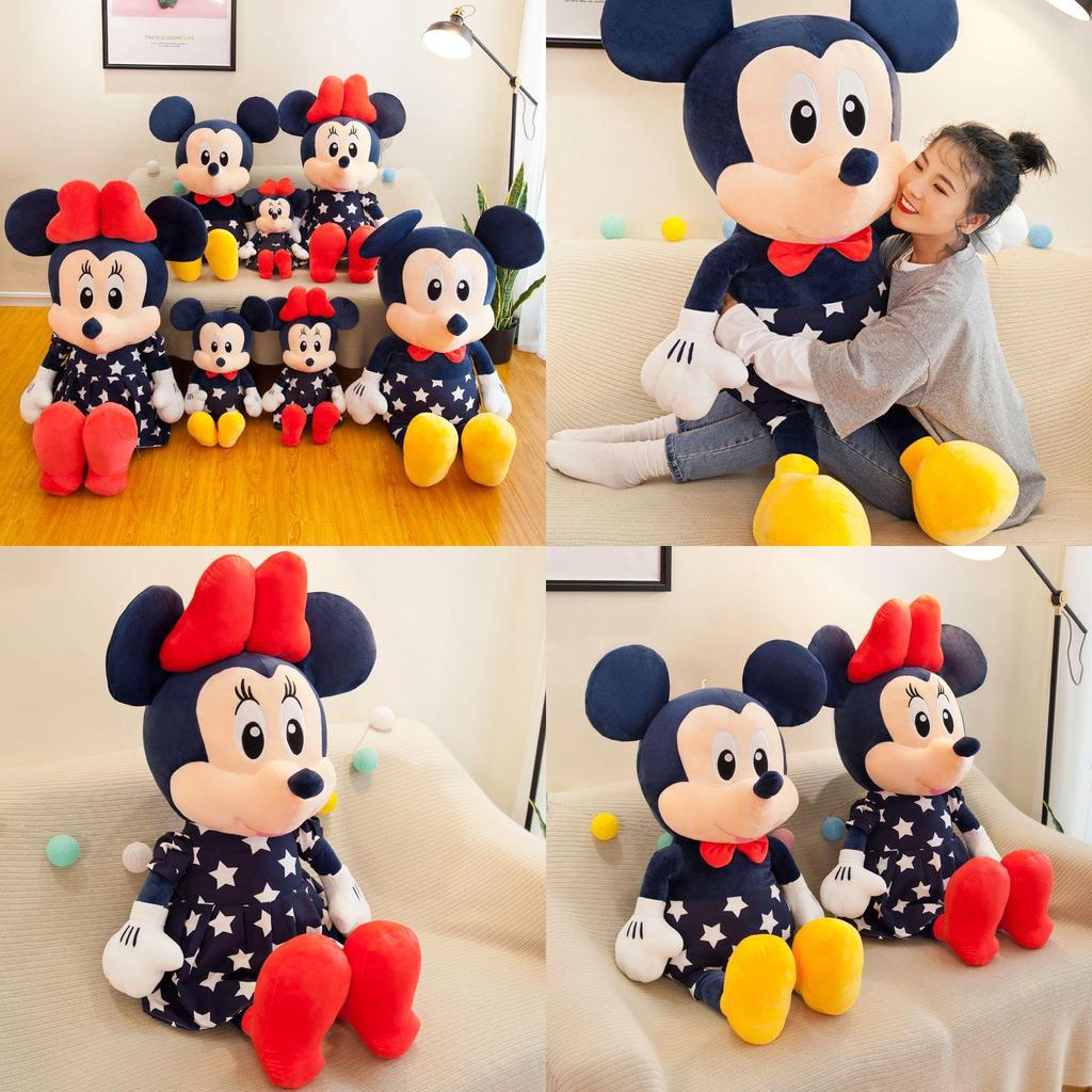 Large Lovely Mickey Mouse Minnie Plush Toys Soft Stuffed Dolls For Kids' Comfort
