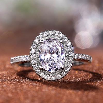 New Elegant Oval Shape Women Finger Rings AAA Crystal Cubic Zircon Temperament Bridal Wedding Engagement Ring Fashion Jewelry