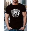 ACES EIGHTS" Printed Short-sleeve T-shirt, Casual and Comfortable Versatile T-shirt, Men's Casual Daily Spring and Summer Clothing