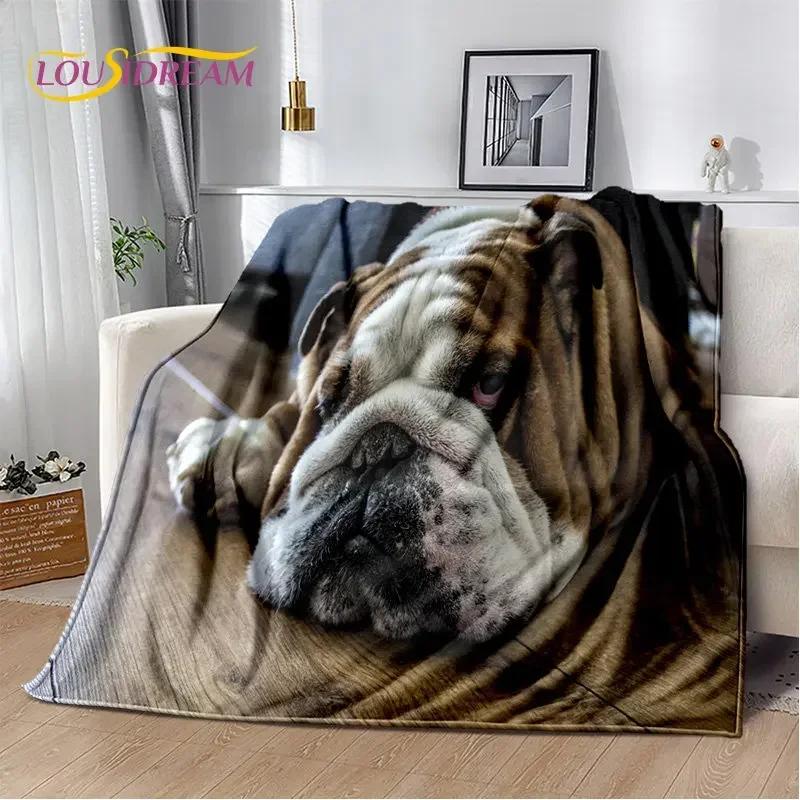 Manta de Felpa Suave para Mascota Perro Pit Bull Francés de Dibujos Animados, Manta de Franela, Manta para Sofá, Cama, Sala de Estar, Dormitorio, Cubierta de Picnic
