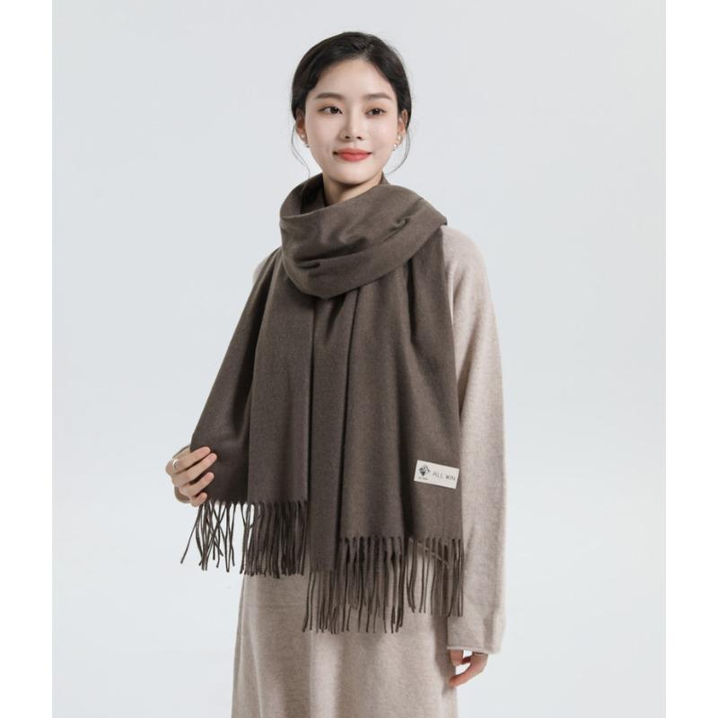 Cashmere Scarf for Women Winter High End Solid Color Scarf  Versatile Men's Shawl Korean Style Thickened Wool Scarf