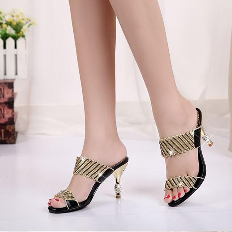 Fashion Women'S Summer Shoes For Women Fashion Sandals Women'S Sandals For Women Sandals 2025 Rhinestones Women Fine Heel Sandals