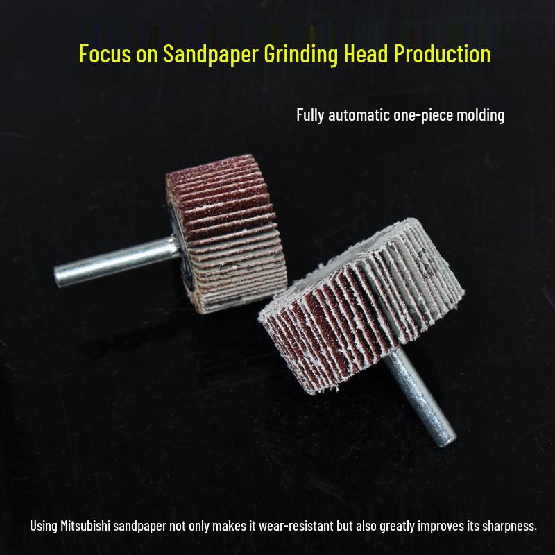 Sanding & Polishing Kit: Handle with Flap Wheel, Disc Sandpaper, Metal Polishing Wheel, Small Conical Flap Head