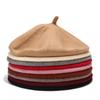 New Double-sided Wool Knitted Beret Women's Literary Small Fresh Painter Hat Simple Bud Hat