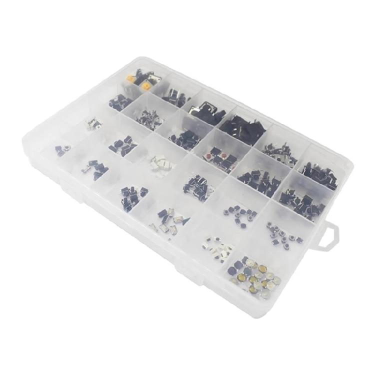 250Pcs 25 Values Momentary Tactile Push Button Switches Assortment Kit 7 Size For Electronics
