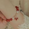 Chinese Style Beaded Bracelet For Women Girls Light Luxury Maple Leaves Pendant Bracelet Jewelry Accessories Gift