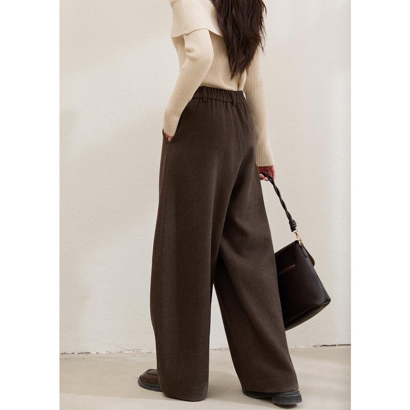 Mishow Women's High-Waist Wool Blend Wide-Leg Trousers