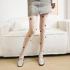 2026 Spring/Summer Women's 3D Red Rhinestone Rose Pattern Anti-Snag Sheer Tights/Stockings