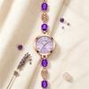 Rhinestone Rotundity Shaped Watch with Adjustable Bracelet Women Wristwatch Wrist Decoration  Gift