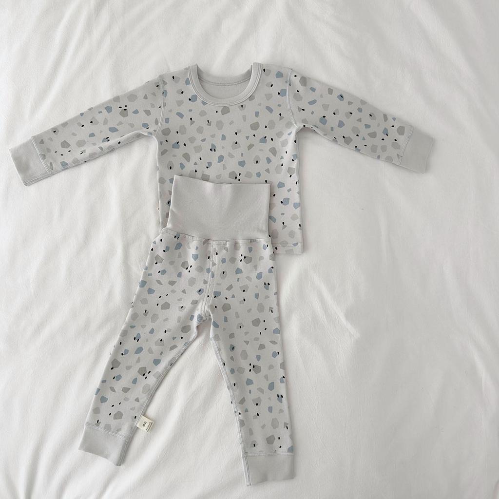 2025 Pure Cotton Kids' Autumn Warm Set: Class A Top & Trousers for Boys and Girls