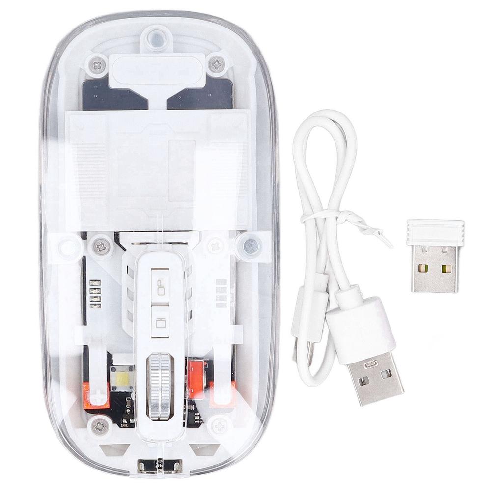 Bluetooth Wireless Mouse BT1 BT2 2.4GHz 3 Mode Silent Adjustable DPI Rechargeable Transparent Mouse